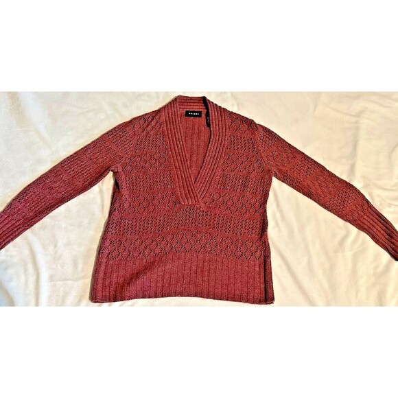 Axcess Sweaters - Womens Axcess SOFT Wool Blend Pullover Open Knit Sweater XL  Burgundy Maroon